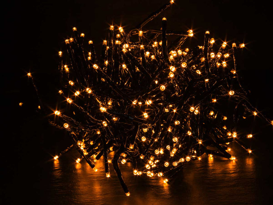 USB LED Lichterkette 100 Lampen 7,4 Meter 8 Lichteffekte Timer Batterie Warm-Weiß