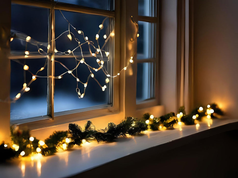 USB LED Lichterkette 100 Lampen 7,4 Meter 8 Lichteffekte Timer Batterie Warm-Weiß