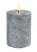 LED 3D Stumpenkerze Grau 10x8cm Beton-Optik Timer flackernde flammenlose Kerze