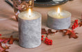 KI-generiertes Bild,LED 3D XXL Teelicht Grau 5x10cm Beton-Optik Timer flackernde flammenlose Kerze
