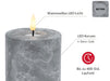 LED 3D Stumpenkerze Grau 10x8cm Beton-Optik Timer flackernde flammenlose Kerze