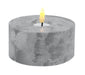 LED 3D XXL Teelicht Grau 5x10cm Beton-Optik Timer flackernde flammenlose Kerze
