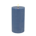 KI-generiertes Bild,LED 3D Stumpenkerze Ribe Blau 20x10cm Echtwachs flackernde flammenlose Kerze