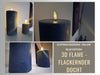 KI-generiertes Bild,LED 3D Stumpenkerze Ribe Blau 20x10cm Echtwachs flackernde flammenlose Kerze