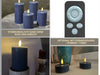 KI-generiertes Bild,LED 3D Stumpenkerze Ribe Blau 20x10cm Echtwachs flackernde flammenlose Kerze