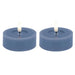 2x XL LED 3D Teelichter Ribe Blau 6,8cm Echtwachs Spiegel flackernde flammenlose Kerze