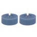 2x XL LED 3D Teelichter Ribe Blau 6,8cm Echtwachs Spiegel flackernde flammenlose Kerze