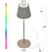 LED Touch RGB Tischlampe Ribe Taupe 38cm kabellos Tischleuchte Dimmer Outdoor