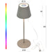 LED Touch RGB Tischlampe Ribe Taupe 38cm kabellos Tischleuchte Dimmer Outdoor