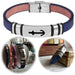 KI-generiertes Bild Elegantes Unisex Lederarmband 21cm Sylt Anker Motiv Blau Silber Echtleder