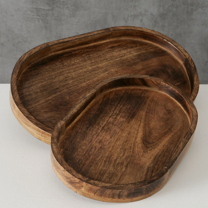 KI-generiertes Bild,Deko-Tablett Mango Holz Braun 29cm Rund Serviertablett Kerzen-Schale Obst-Schale
