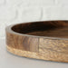 Deko-Tablett Mango Holz Braun 29cm Rund Serviertablett Kerzen-Schale Obst-Schale