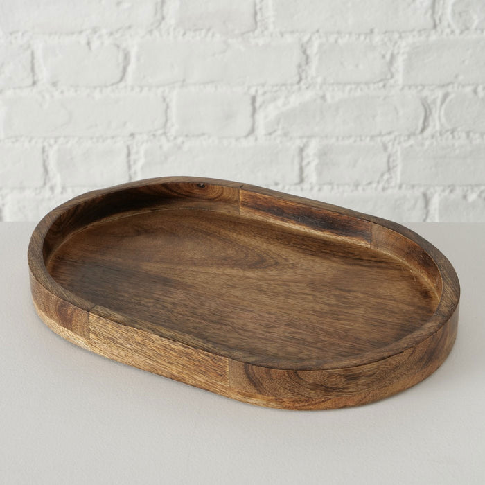 KI-generiertes Bild,Deko-Tablett Mango Holz Braun 29cm Rund Serviertablett Kerzen-Schale Obst-Schale