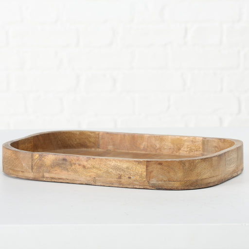 KI-generiertes Bild,XL Holz Deko Küchentablett Mango Braun 46x30cm Serviertablett Obstschale Brot