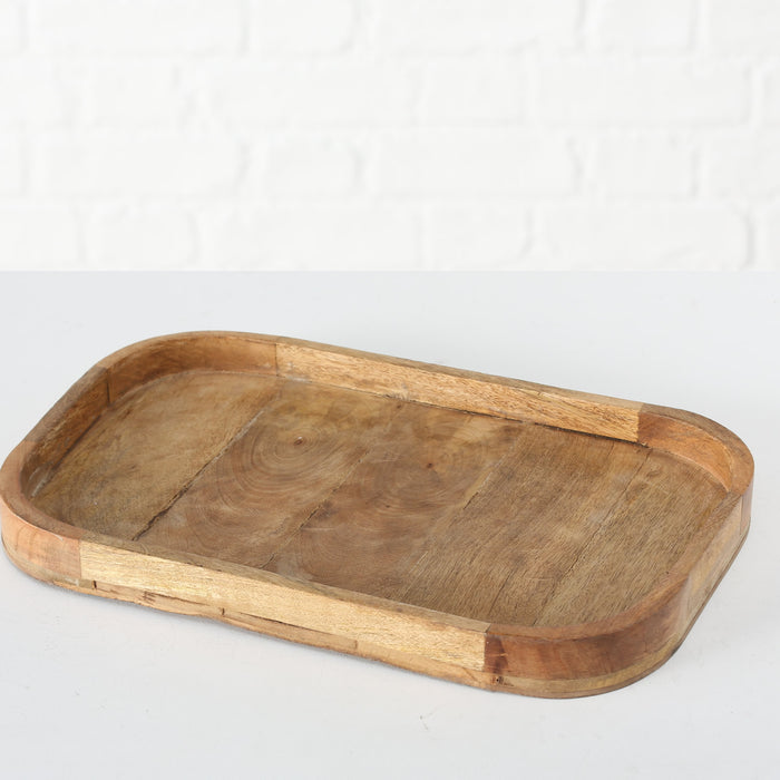 KI-generiertes Bild,XL Holz Deko Küchentablett Mango Braun 46x30cm Serviertablett Obstschale Brot