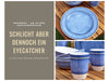 Camping-Geschirr Set 12-teilig Maritim Blau Weiß 4 Personen Picknick