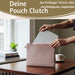 Mimi's Glow Clutch Stella Rosa XL 30cm PU Leder Haptik Handtasche Kosmetiktasche