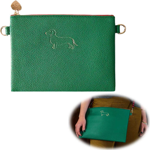 Mimi's Glow Clutch Stella Dackel XL 30cm PU Leder Haptik Handtasche Kosmetiktasche