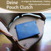 Mimi's Glow Clutch Stella Navy Blau XL 30cm PU Leder Haptik Handtasche Kosmetiktasche