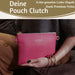 Mimi's Glow Clutch Lia Pink 22cm PU Leder Haptik Handtasche Kosmetiktasche