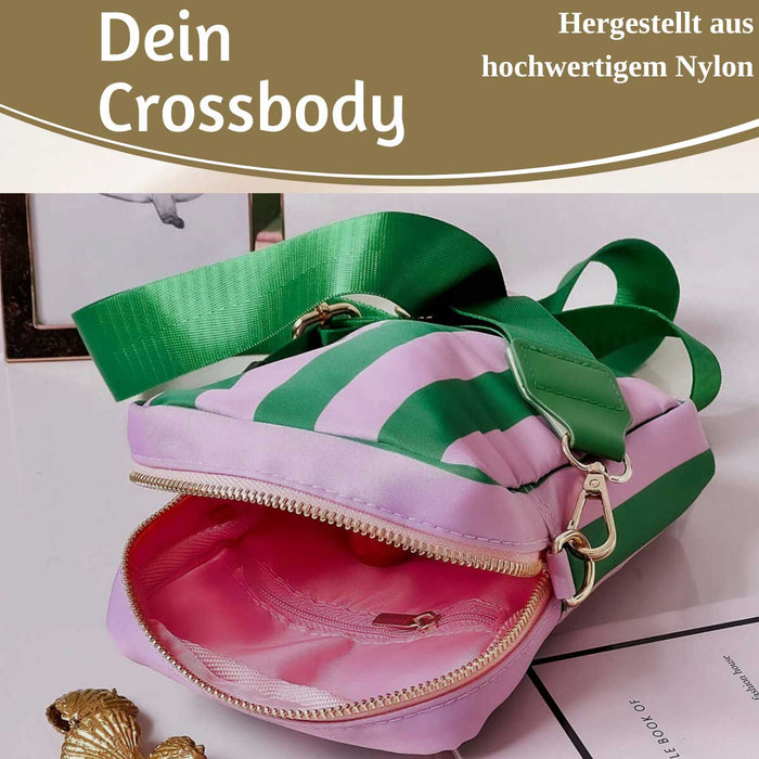Mimi's Glow Handytasche Ruby Grün Violett 19x12cm Crossbody Umhängetasche