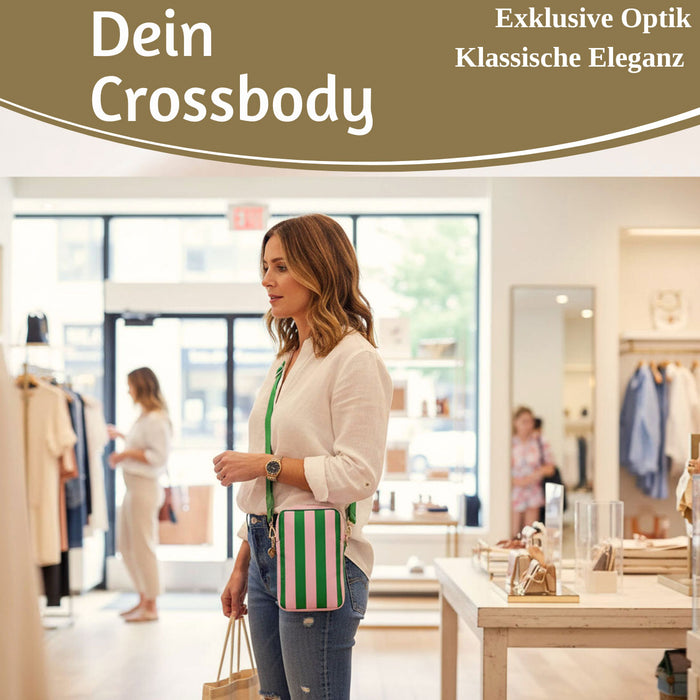 Mimi's Glow Handytasche Ruby Grün Violett 19x12cm Crossbody Umhängetasche