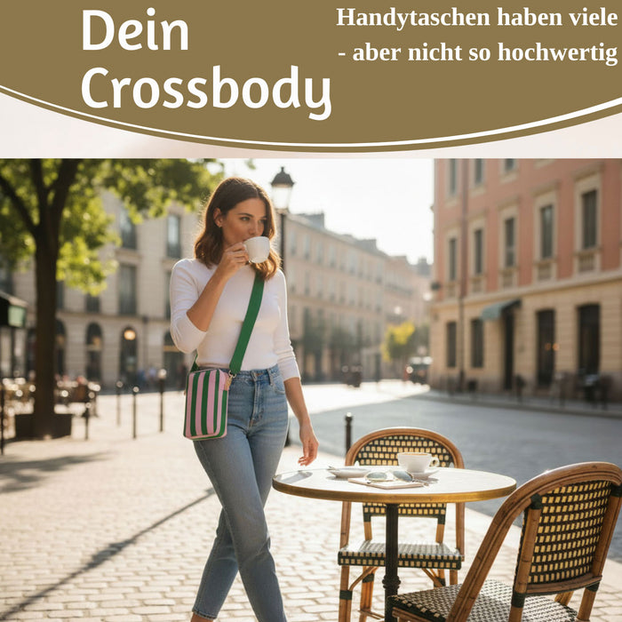 Mimi's Glow Handytasche Ruby Grün Violett 19x12cm Crossbody Umhängetasche