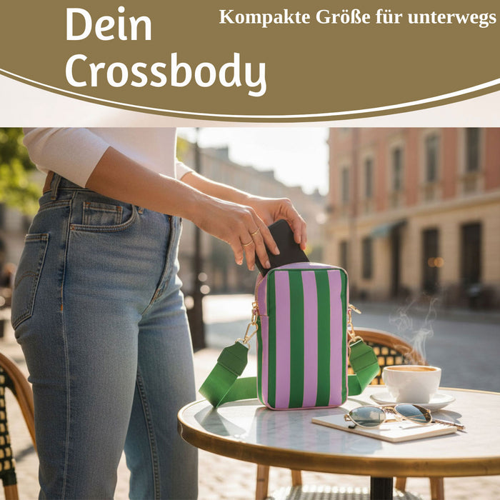 Mimi's Glow Handytasche Ruby Grün Violett 19x12cm Crossbody Umhängetasche