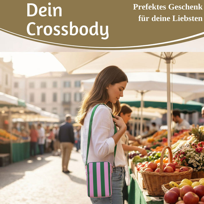 Mimi's Glow Handytasche Ruby Grün Violett 19x12cm Crossbody Umhängetasche