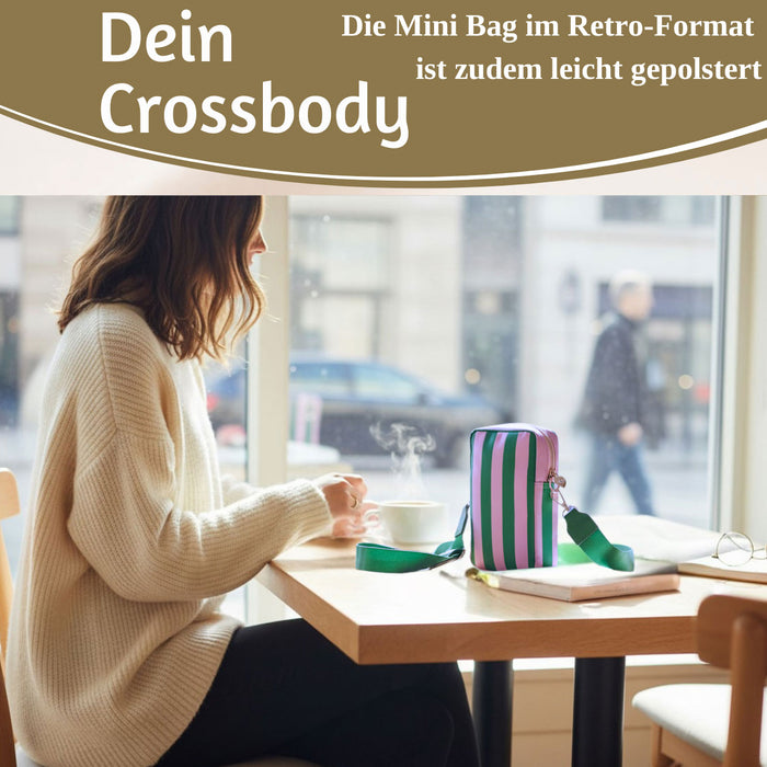 Mimi's Glow Handytasche Ruby Grün Violett 19x12cm Crossbody Umhängetasche