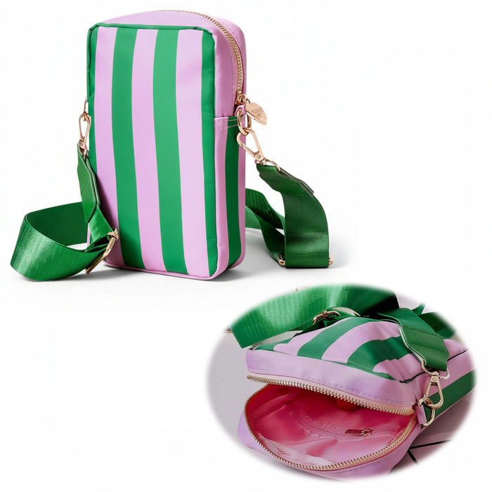 Mimi's Glow Handytasche Ruby Grün Violett 19x12cm Crossbody Umhängetasche