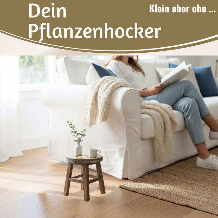 Holz Pflanzenhocker 26x20cm Maritim Ocean Mini Tisch Deko Hocker Blumenständer