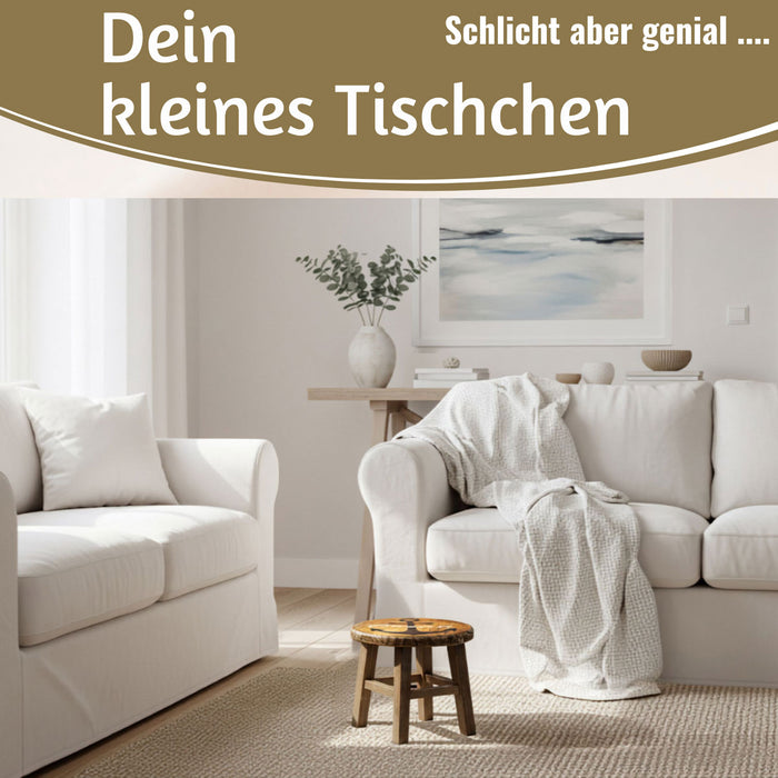 KI-generiertes Bild,Holz Pflanzenhocker 26x20cm Maritim Ocean Mini Tisch Deko Hocker Blumenständer