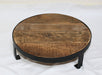 KI-generiertes Bild,Vintage Holz Pflanzenhocker Dehli 30cm Minitisch Deko-Tablett Blumenständer