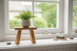 Pflanzenhocker Teak Holz 21x16cm Mini Tisch Rechteckig Deko Hocker Blumenständer