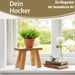 KI-generiertes Bild,Pflanzenhocker Teak Holz 21x16cm Mini Tisch Rechteckig Deko Hocker Blumenständer
