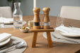 Pflanzenhocker Teak Holz 21x16cm Mini Tisch Rechteckig Deko Hocker Blumenständer