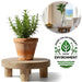 Pflanzenhocker Teak Holz 20x7cm Rund Mini Tisch Deko Tablett Blumenständer