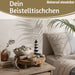 KI-generiertes Bild,Pflanzenhocker Teak Holz 30x8cm Rund Mini Tisch Deko Tablett Blumenständer