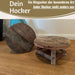 KI-generiertes Bild,Holz Pflanzenhocker 25x12cm Rund Mini Tisch Deko Hocker Blumenständer
