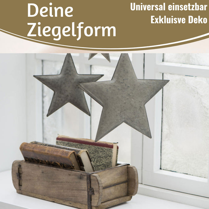 KI-generiertes Bild,IB Laursen Holz Ziegelform Unika 31x15cm Braun alte Backsteinform Cutlery Deko