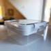 Sortierbox Aufbewahrungsbox 26x11cm Beige Stapelbox mit Deckel Kosmetik Organizer