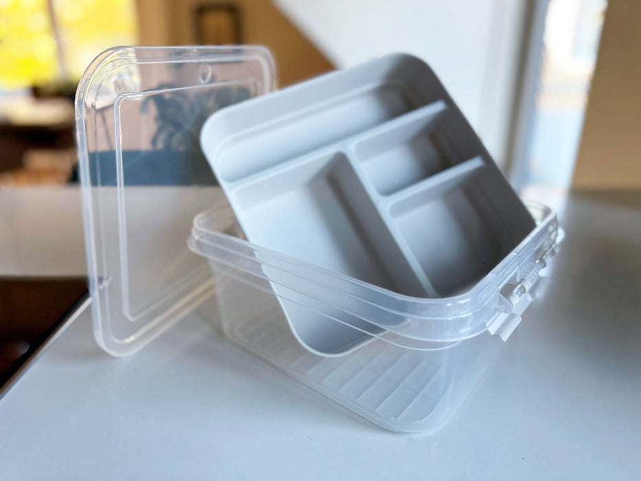 KI-generiertes Bild,Sortierbox Aufbewahrungsbox 26x11cm Beige Stapelbox mit Deckel Kosmetik Organizer