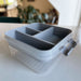 KI-generiertes Bild,Sortierbox Aufbewahrungsbox 26x11cm Grau Stapelbox mit Deckel Kosmetik Organizer