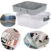 KI-generiertes Bild Sortierbox Aufbewahrungsbox 26x11cm Grau Stapelbox mit Deckel Kosmetik Organizer
