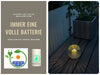 Solar Outdoor LED Windlicht Lampe Grün 20cm Stumpenkerze Timer Metall Kunststoff