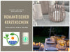 Solar Outdoor LED Windlicht Lampe Sand 20cm Stumpenkerze Timer Metall Kunststoff