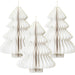 3x Papier Tannenbaum Weiß - goldener Rand - 8cm Deko-Anhänger Weihnachten Baumschmuck