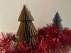 2x Papier Tannenbaum Grau Braun 15cm Set Deko-Anhänger Weihnachten Baumschmuck