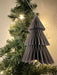 2x Papier Tannenbaum Grau Braun 15cm Set Deko-Anhänger Weihnachten Baumschmuck